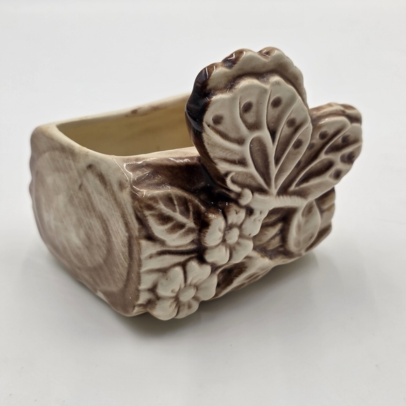 Vintage Shawnee USA #524 Cream and Brown Butterfly Vase Accent Decor - Picture 2 of 9